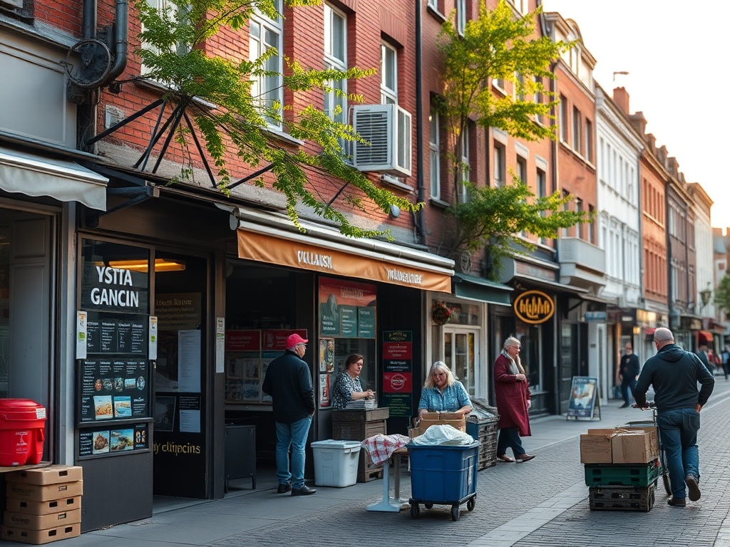 Logo programu Czyste Powietrze na tle miasta Gdańska z hasłem ułatwienia w uzyskaniu dotacji
