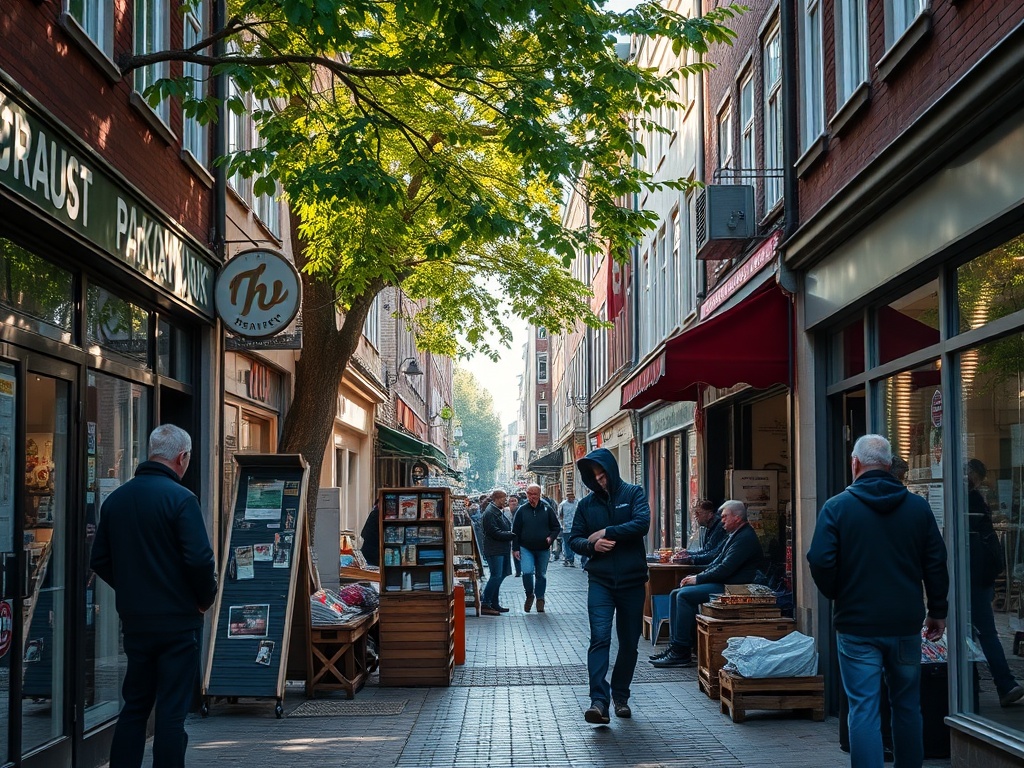 Ilustracja przedstawiająca nowoczesny port w Gdańsku obok sceny festiwalowej, symbolizująca rozwój gospodarczy i kulturalny miasta.