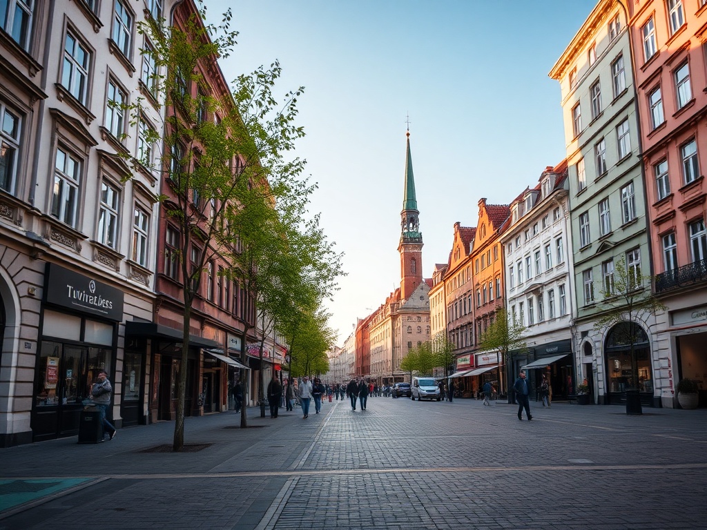 Gdańsk – panorama miasta z widokiem na port i statki wycieczkowe, symbolizujące rozwój turystyczny i sukcesy mieszkańców.
